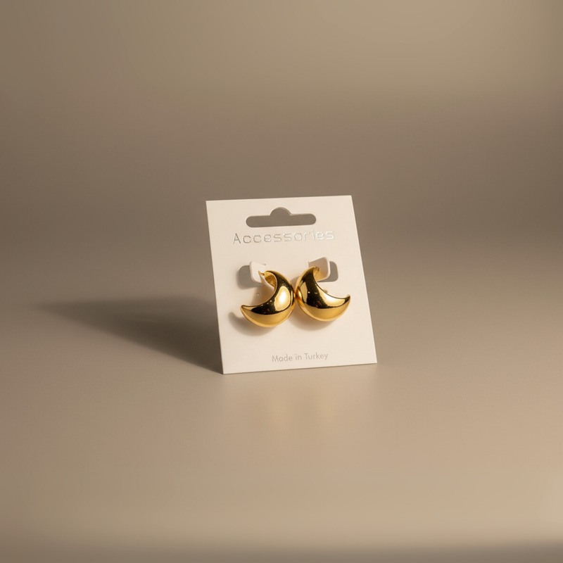 Hilal Tasarım Modern ve Şık Hoop Küpe